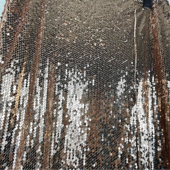 Nasty Gal Rose Gold Sequin Split Thigh Midi Skirt - Picture 7 of 12